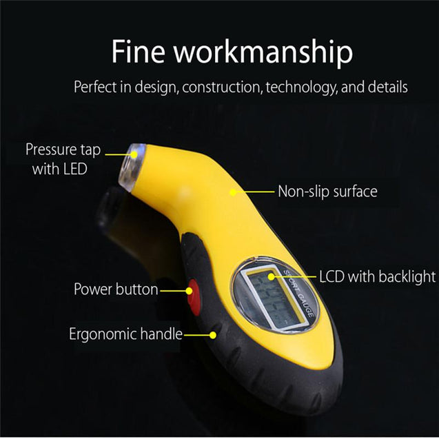 Digital Tire Pressure Gauge With Back Lit LCD